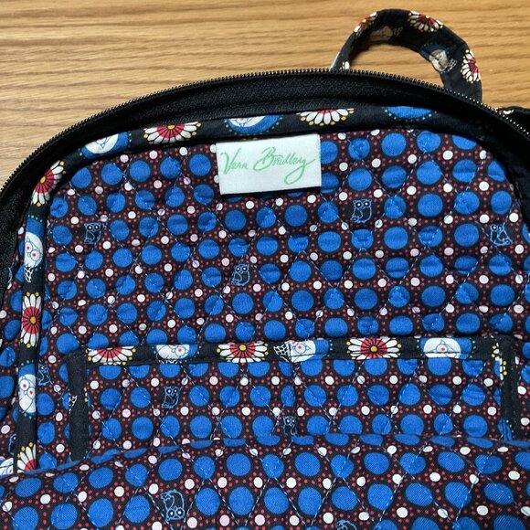 Vera Bradley Backpack – Black Floral Owl Print